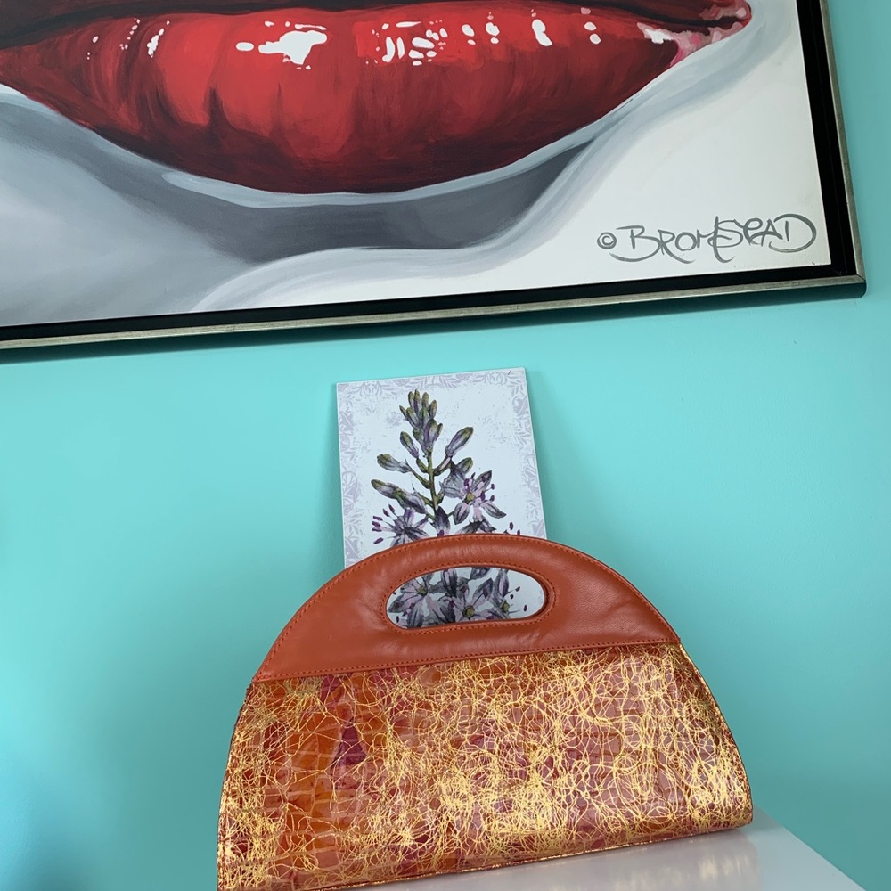 Orange evening purse